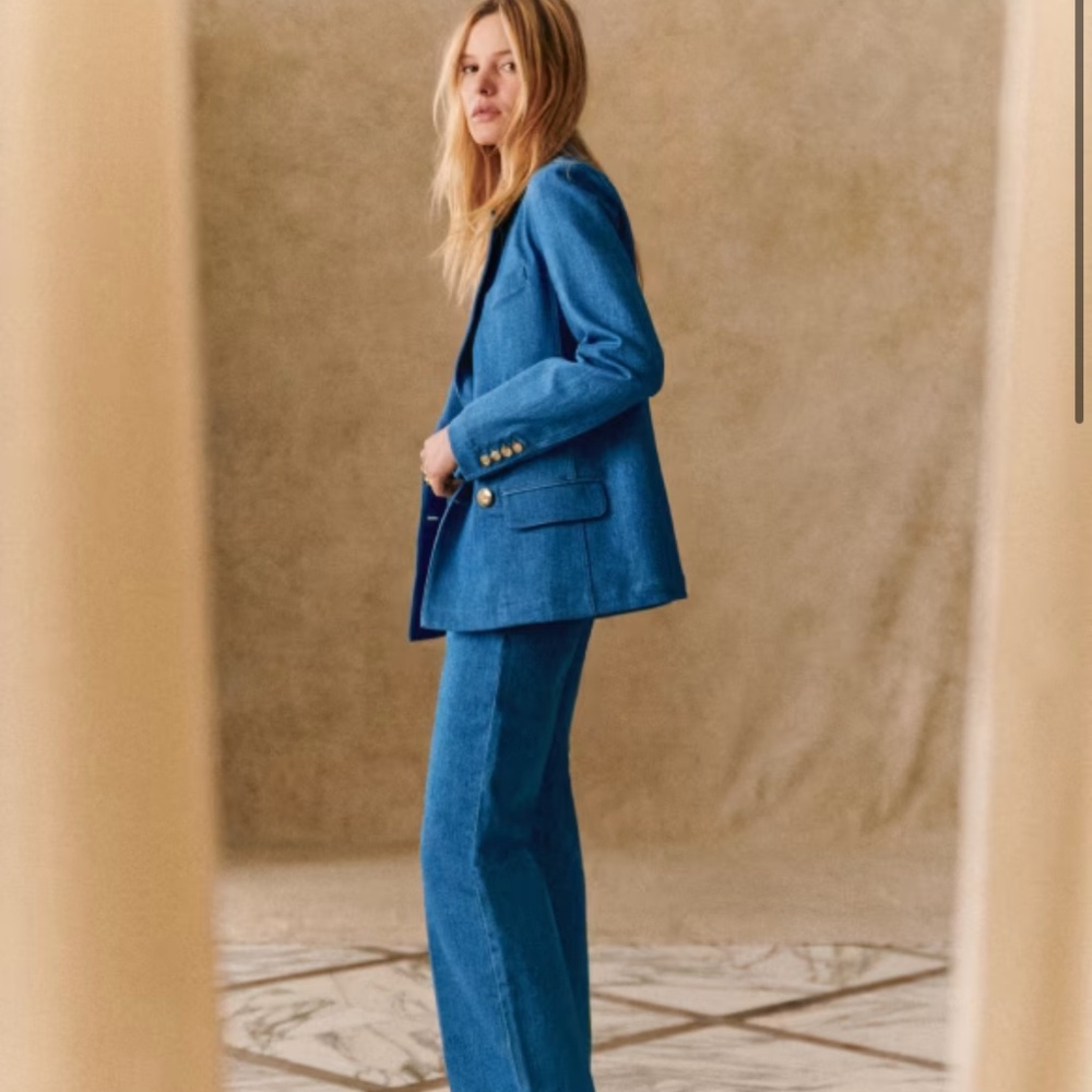 SEZANE CHRISTIE JACKET - CYAN - SIZE 34 BLAZER